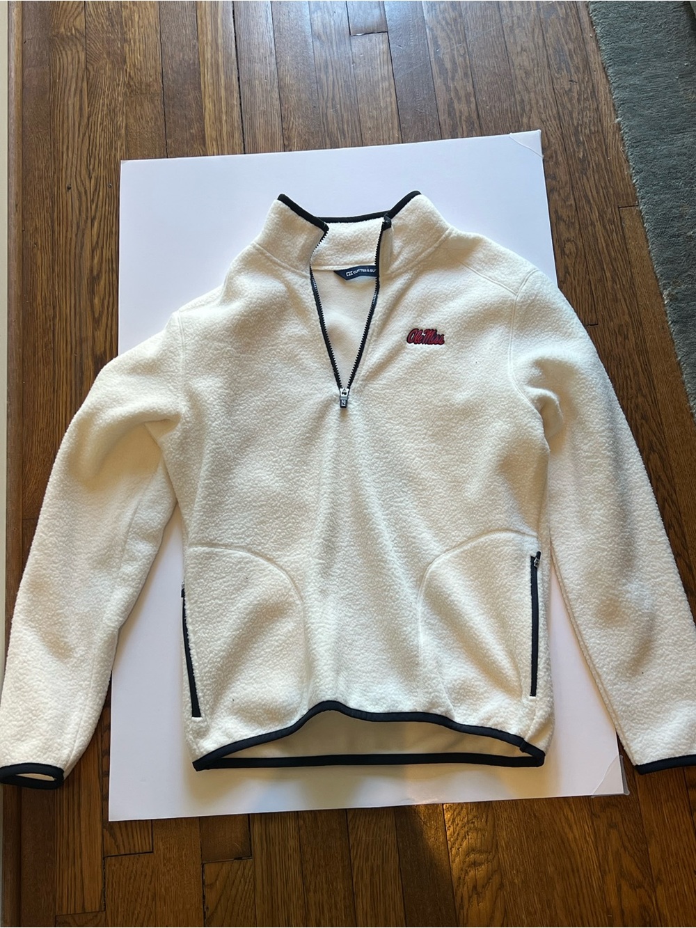 Cutter and Buck Ole Miss White fleece
